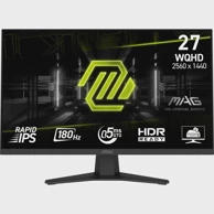 MSI Monitor 27" MAG 274QFDE, QHD, IPS, HDMI/DP, 180Hz, 0,5ms, Sync